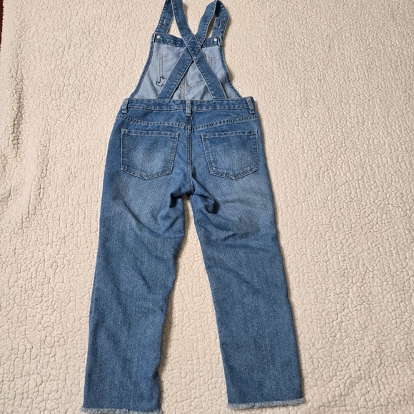 The Children's Place Denim Overalls with Embroidered Patches Girls' Size 6X/7 - Picture 3 of 15